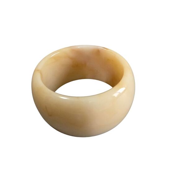 New Frasier Sterling Flat White Bangle Chunky Bracelet For Stacking Ivory - Picture 2 of 5